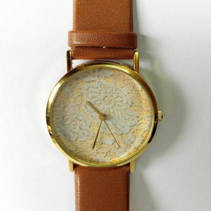 Vintage Lace Watch , Vintage Style Leather Watch,..